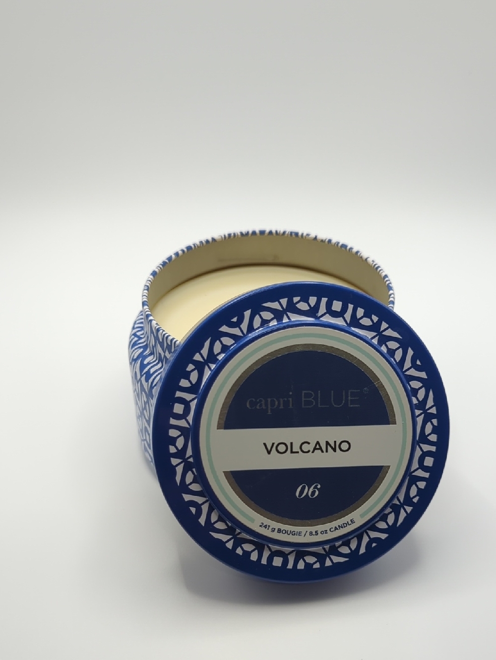 Volcano Scented Candle — Blue Tin
